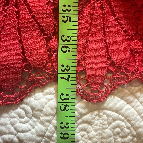 Anthropologie Maeve Vibrant Red Backless crochet Dress, size 8 - Picture 9 of 12